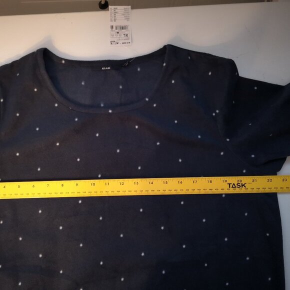 NWT Kiabi Ladies Size XL Navy Flocked Polyester Loose Fit 2 Piece Pajamas - Picture 5 of 12